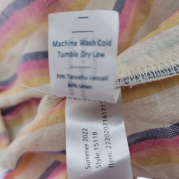 NWT Marine Layer Doze PJ Short Retro Ombré Stripe Size Lg Linen Blend Sleep - Picture 10 of 11